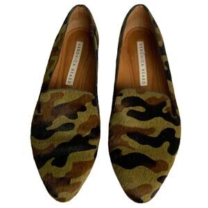 Veronica Beard Griffin Camo Print Calf Hair Pointed Toe Flat Women's Size 6.5